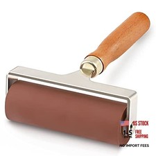 Soft Rubber Roller, Brayer Ideal for Anti Skid Tape Construction 4-Inch Brown