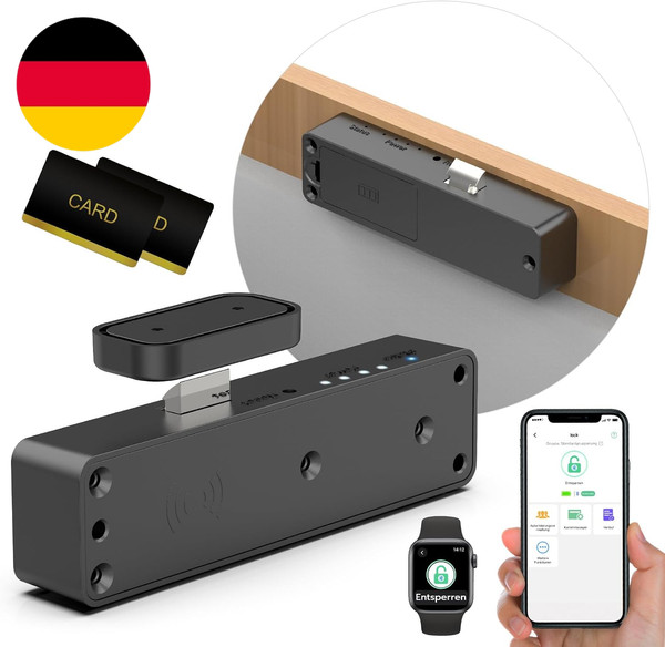 Eseesmart Smart Schubladenschloss, Rfid Elektronisch Schrankschloss Mit APP NFC-image