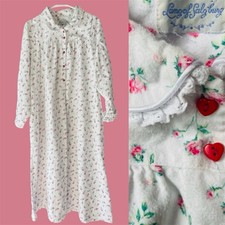 Lovely Lanz Of Salzburg Long Flannel Nightgown Pink Roses L Fits Like 1X Hearts