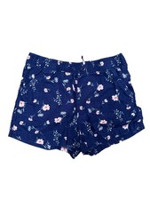 Old Navy Girls Navy Floral Linen Blend Drawstring Shorts Size XL 14-16
