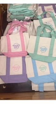 New 2026 pastel color Trader Joe's Canvas totes