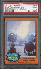 1977 TOPPS STAR WARS #316 PHOTOGRAPHING THE MINIATURE EXPLOSIONS PSA 9 *DS15535