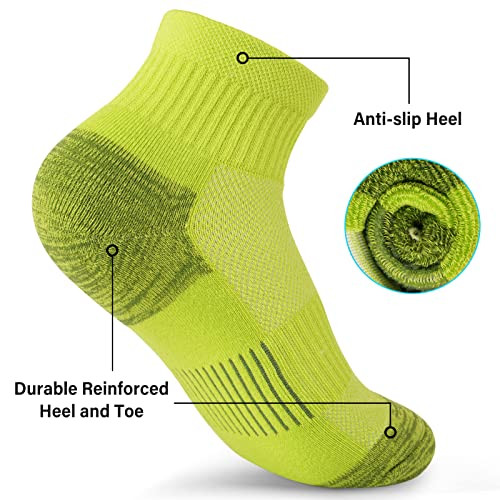 Ankle Socks Womens Athletic Thick Cushioned 10-12 5 Pairs Mood Boosting Colors - Picture 4 of 6