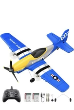 3 Channel RC Plane P-51D Mustang, Remote Control Airplane Ready to Fly, 2.4Ghz 6