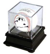 Baseball Display Case Black Wood UV Glass MLB Autograph USA Ball Holder Frame