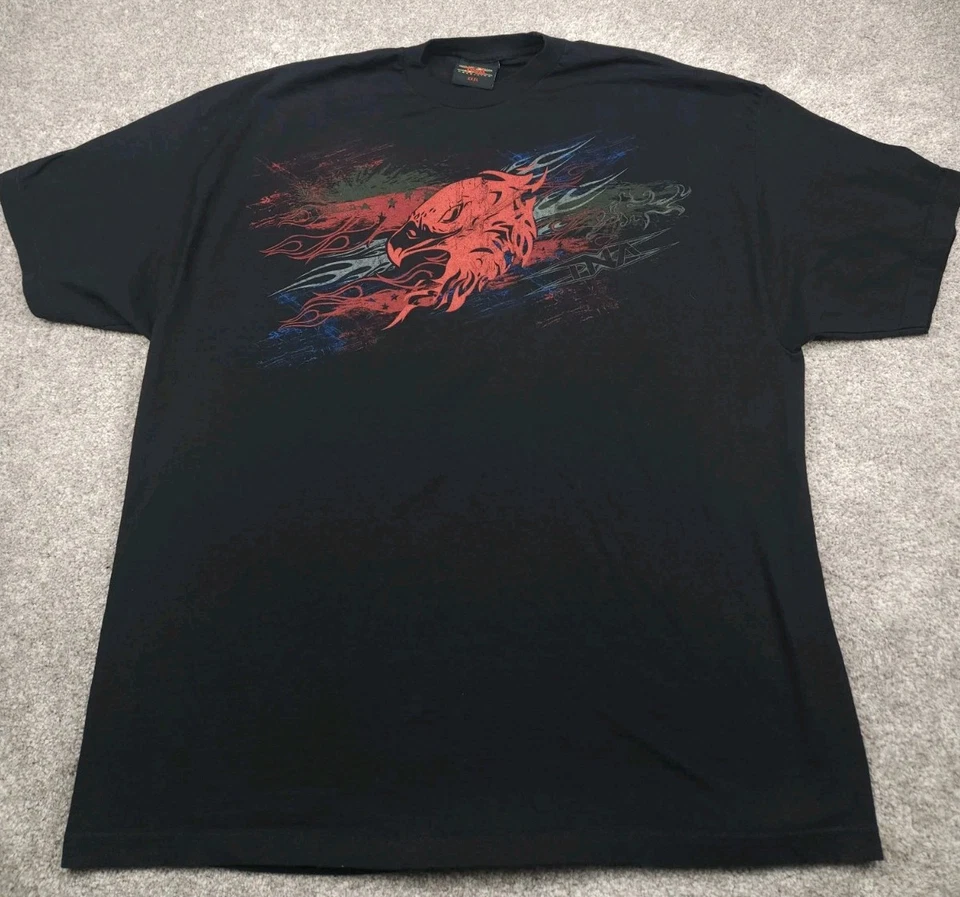 Vintage Wrestling T Shirt Mens 3XL XXXL Black Tap Or Snap Double Sided Eagle - Image 3 of 4