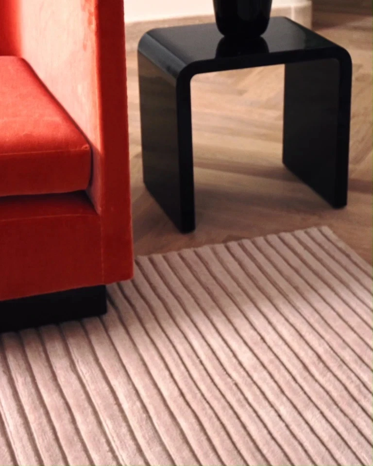 Alfombra de lana acolchada a mano 9 x 12 pies - diseño de nudos nórdicos, alfombra rosa claro 8 x 10 Foto 3 de 4