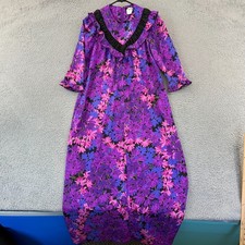 Vintage Liberty House Dress Womens 8 Naturally Petite Purple Floral Ruffles Maxi