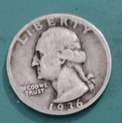U.S. 1936 Quarter Coin "S" Mint Mark - 90% Silver!!