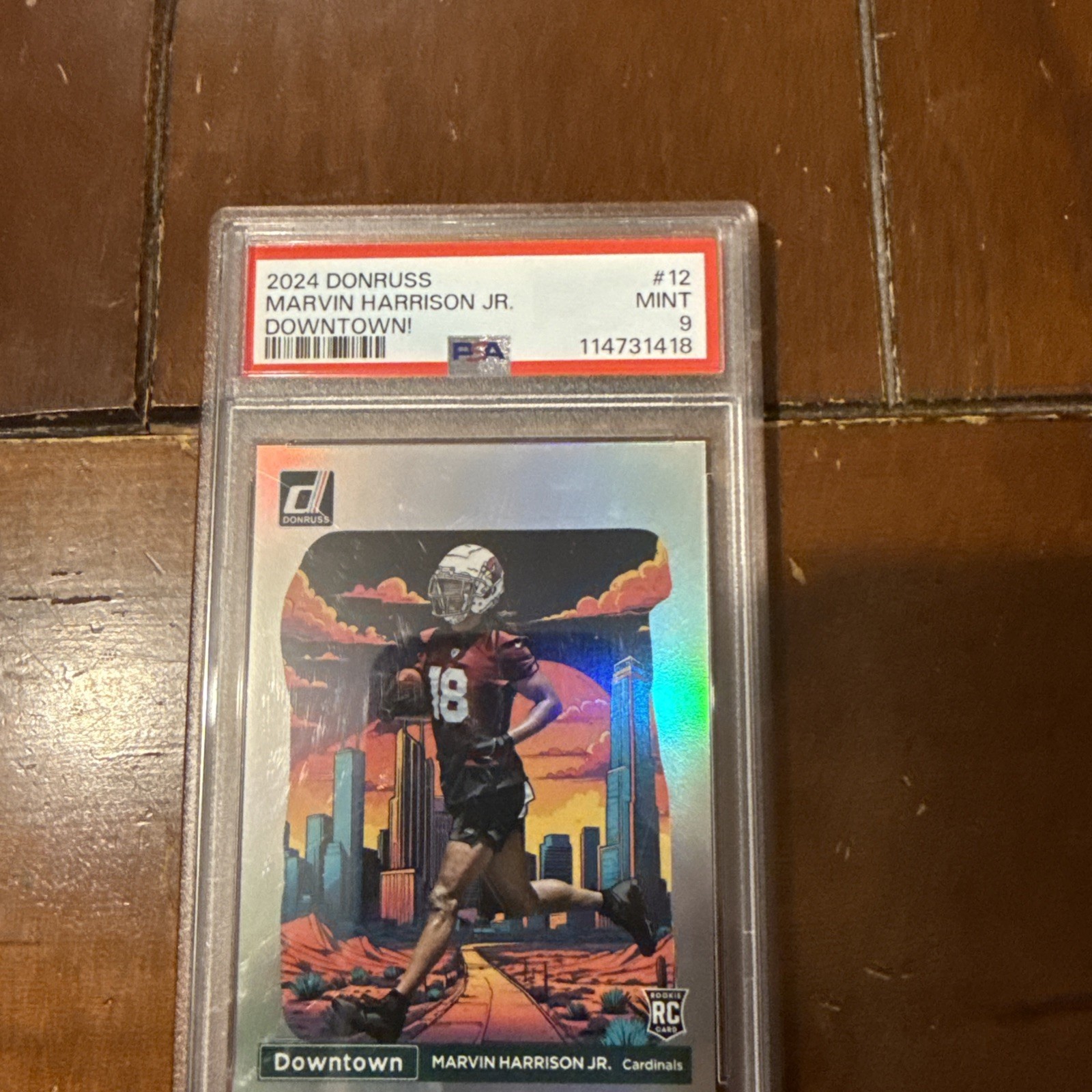 2024 PANINI DONRUSS DOWNTOWN! #12 MARVIN HARRISON JR. ROOKIE RC PSA 9