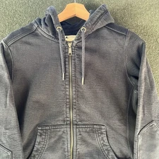 American Giant Hoodie Womens Medium Black Full Zip Heavyweight Sweatshirt Work