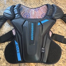 Warrior EVO Adult Medium Lacrosse Chest Protector Shoulder Pad Black/Blue NOCSAE