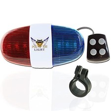 Leagy Lampe LED pour vélo de police avec 4 sirènes sonores, trompette, klaxon...