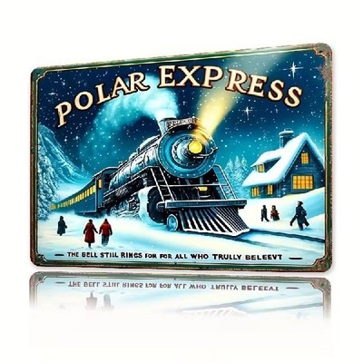 Blechschild Polar Express Dampflok Lok Eisenbahn Nostalgie Metallschild TEL4114