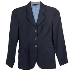 Marigold Equestrian Show Coat Women Sz 12 (Fits Like 6) Navy Wool English Riding