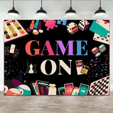 7x5ft Game On Backdrop, Chess Card Gambling, Boys Birthday, Photography, Decor