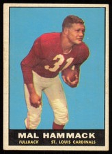 1961 Topps Football #117 Mal Hammack St. Louis Cardinals