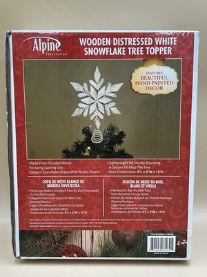 Wood Christmas Tree Topper. Fits Well On A Smaller Tree.  See Dimensions On Box