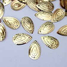Sequins Gold Embossed Tear Drops 50 pieces / 500 25 Off pieces Loose