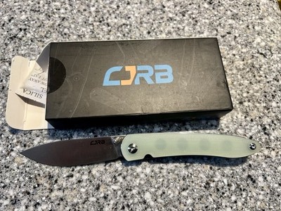 CJRB Ria Linerlock Folding Knife 3'' 12C27 Sandvik Steel Blade Jade G10 Handle