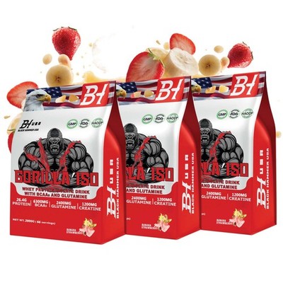 Gorilla ISO Whey 3x2kg  Lean Muscle | BCAA &Creatine| Black Hammer USA
