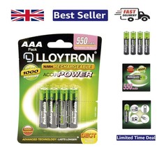 AccuPower Rechargeable AAA Batteries 550mAh - 4 Pack of Eco-Friendly Power 2.00 per battery