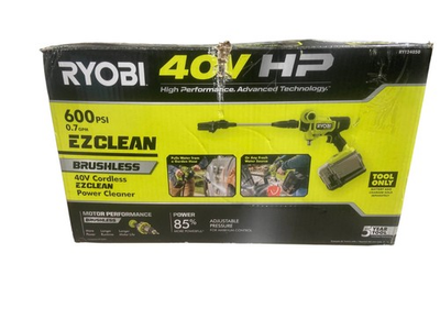 #ad RYOBI 40V HP EZClean 600 PSI Cold Water Power Cleaner Tool Only RY124050 $80.49