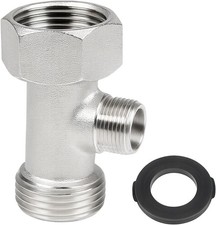 Bidet T Adapter 3-Way Tee Connector 7/8"x7/8"x3/8" W/ Gasket Toilet Faucet
