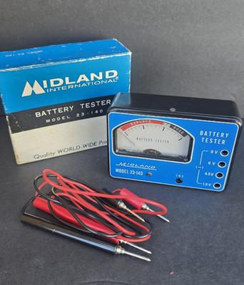 Vintage Midland Battery Tester 23-140 Original Box 9V 6V 4.5 V 1.5 V
