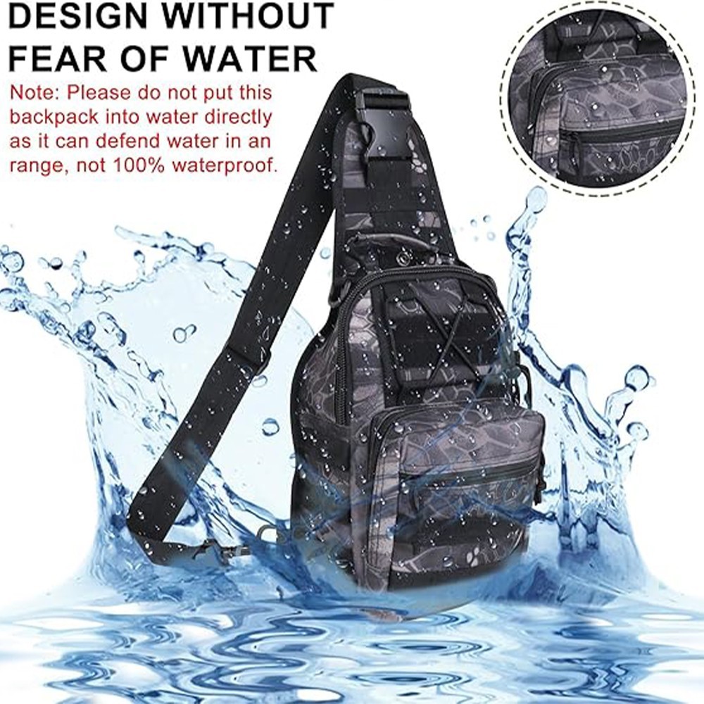 Mens Backpack Tactical Sling Shoulder Bag Molle Travel Chest Pack Outdoor Hiking