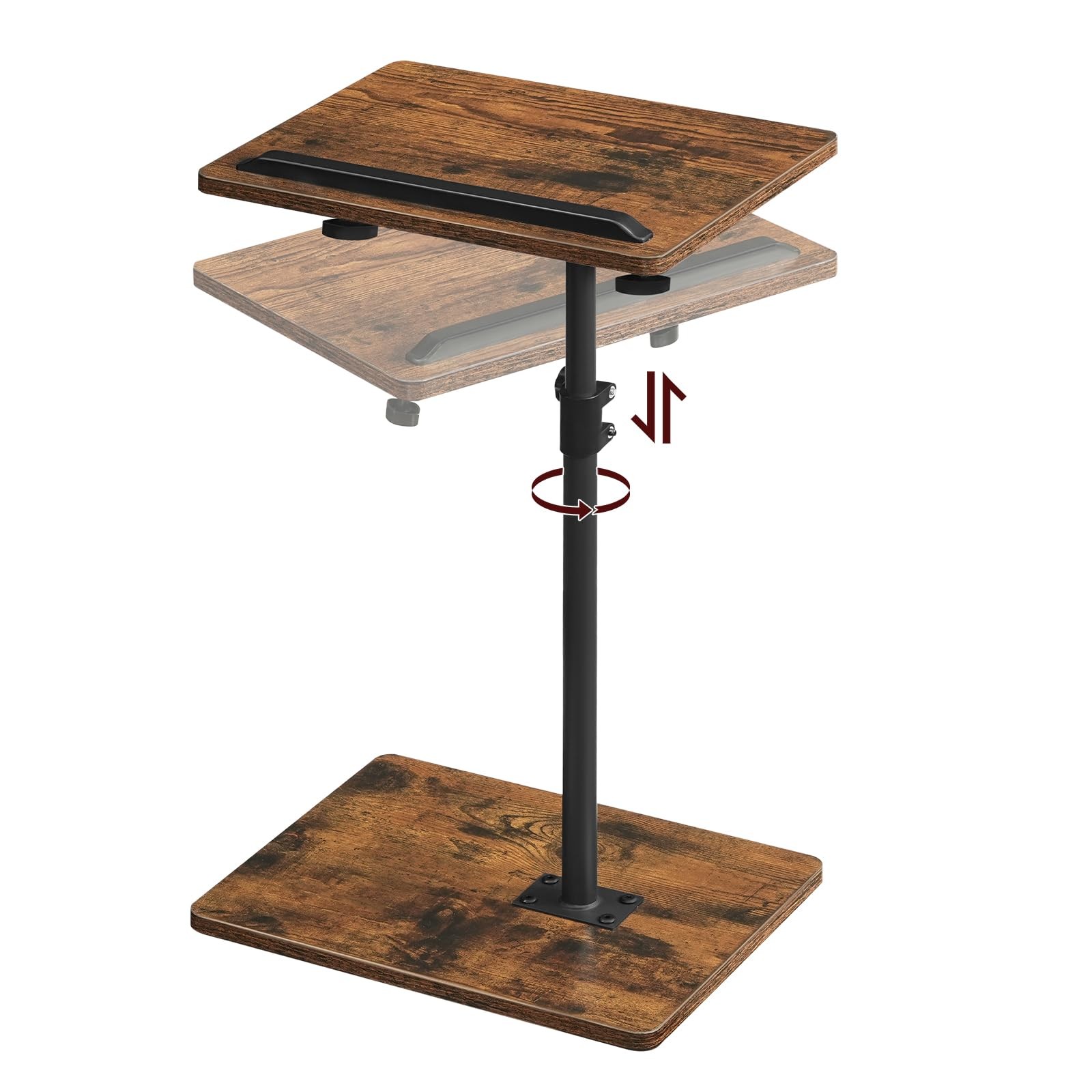 MAHANCRIS TV Tray Table, Sofa Armrest Tray Table for Couch, 360° Swivel Heigh...