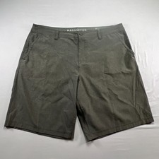Hang Ten Hybrid Shorts Mens 40 Charcoal Gray Stretch Flat Front Mid Rise Outdoor