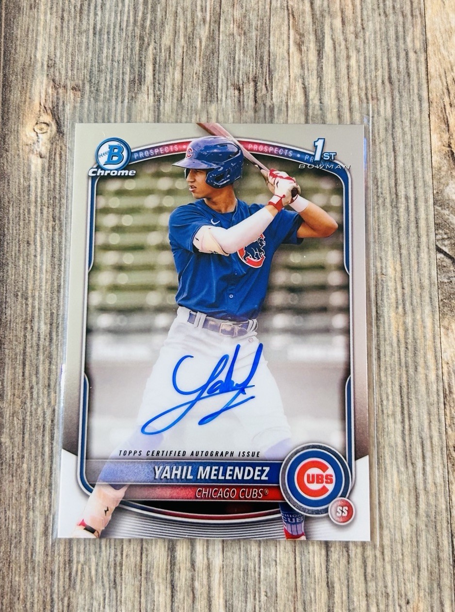 2025 Bowman Chrome Yahil Melendez 1st Bowman Auto #CPA-YM (RC) Chicago Cubs