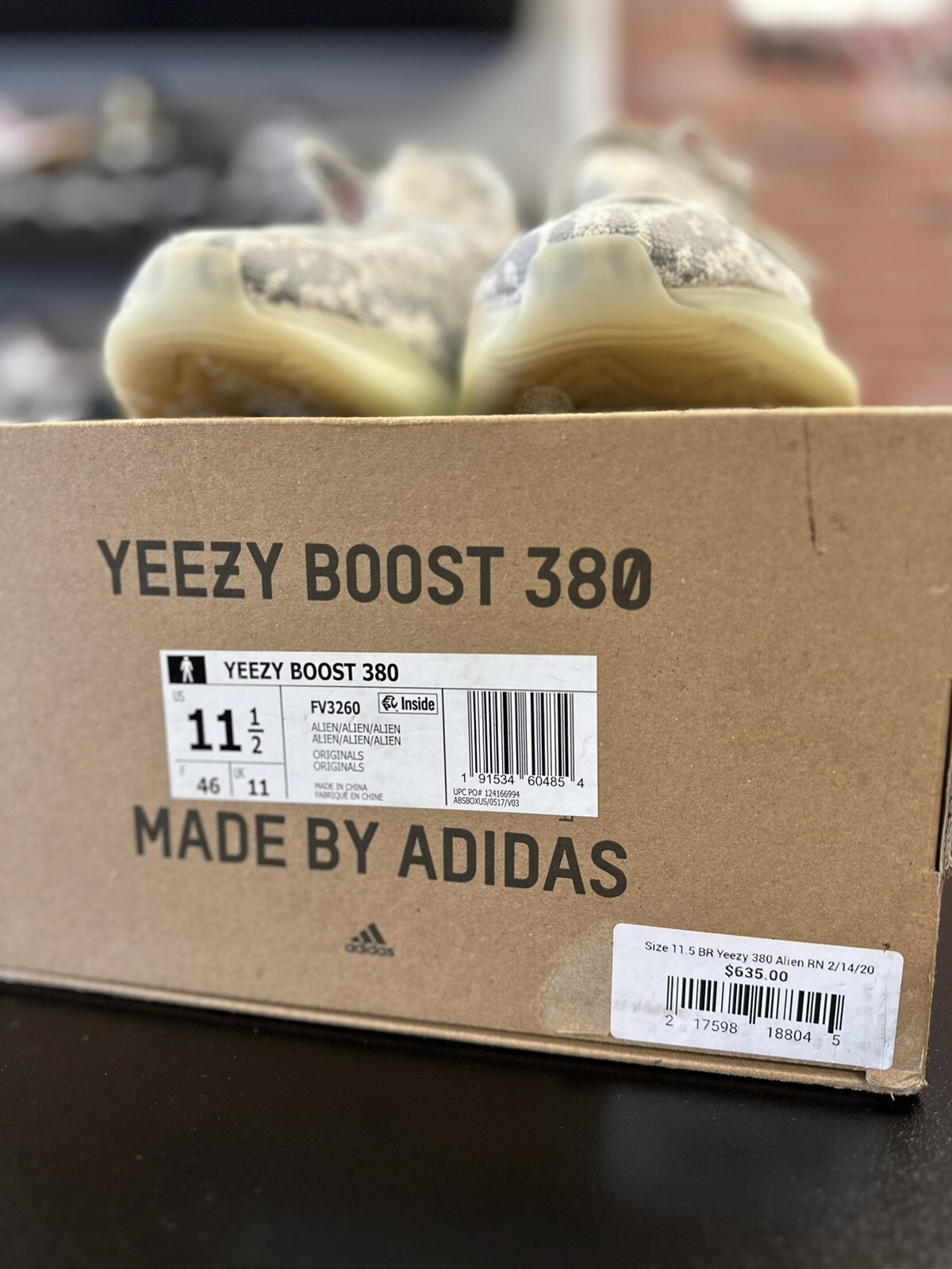 Size 11.5 - Adidas Yeezy Boost 380 Alien FV3260 Rare Release Authentic image 6