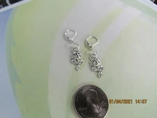 FLOWER/ROSE-LEVERBACK-HANDMADE BOHO EARRINGS-AMAZING GIFT