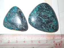 Turquoise Stone Flat Free Form Cabochon 120 Carat 2 pieces 24 gram Lot B
