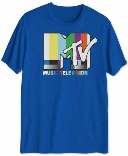 MTV Retro Mens Graphic T-Shirt Blue 