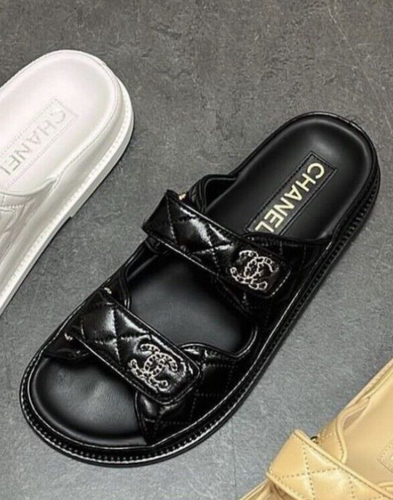 Chanel Black Gate No5 rückenlose CC Logo Slide Dad Sandalen, 39 - Bild 5 von 11