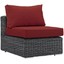 modway summon polyester fiber chair in canvas red finish eei-1868-gry-red
