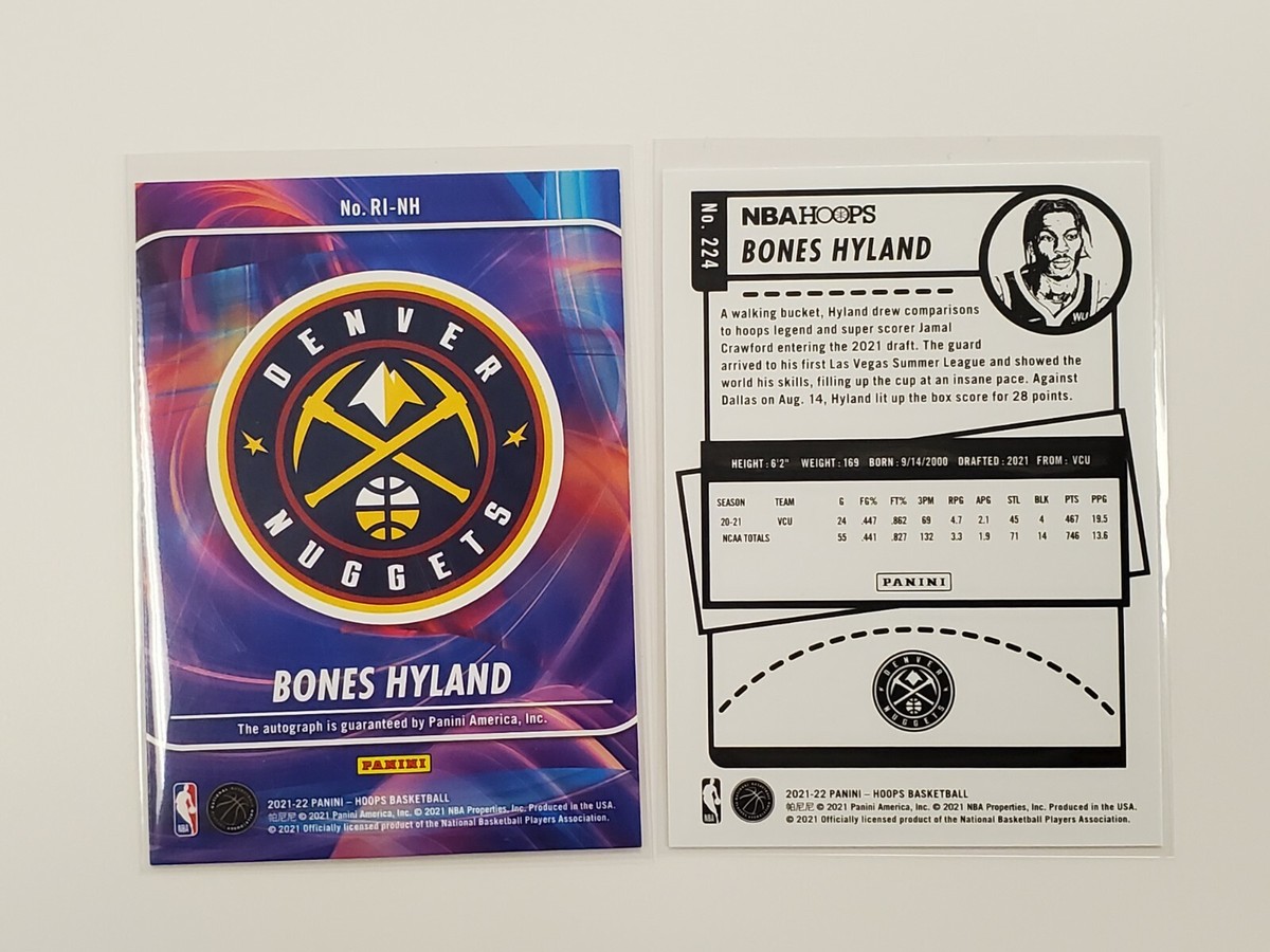 2021-22 NBA Hoops Rookie Ink Bones Hyland RC Auto Denver
