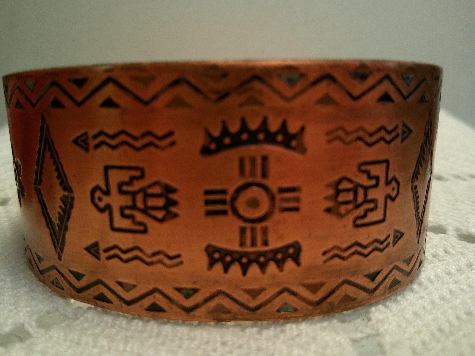 Solid Copper Wide Cuff Bracelet Vintage Native Am… - image 4