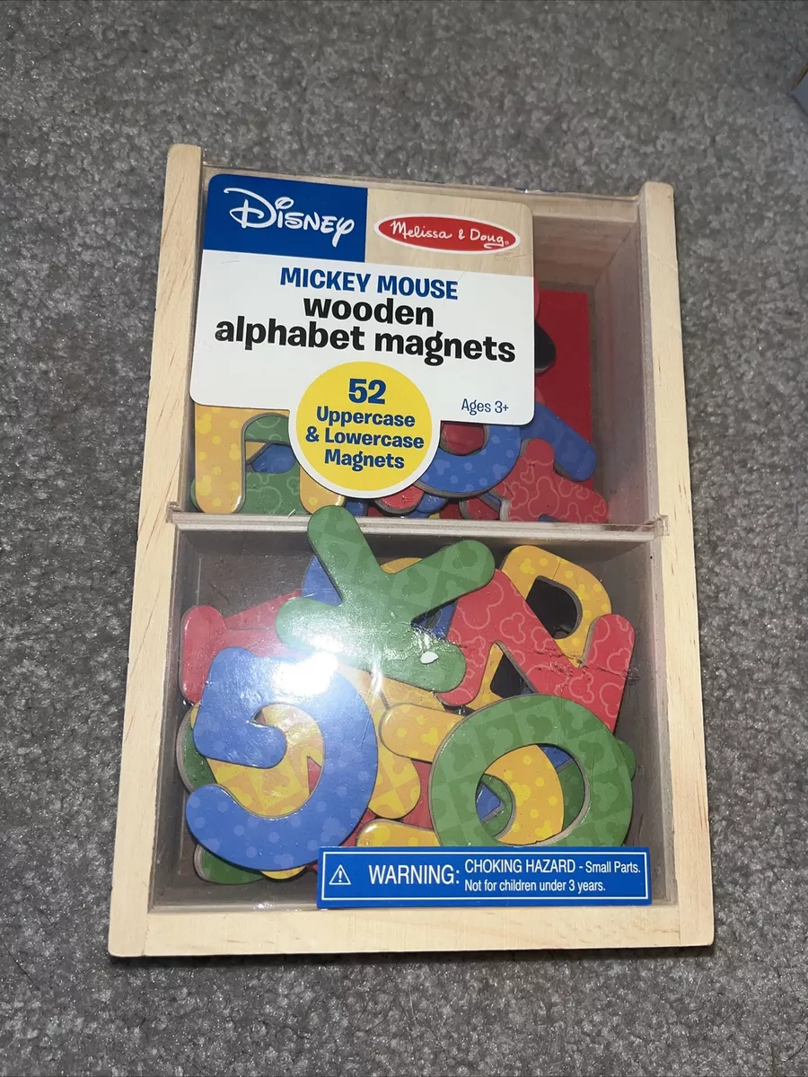 Melissa And Doug Disney Mickey Mouse Wooden Colorful Alphabet Magnets Set Of 52