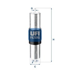UFI Fuel Filter Insert 300mm Height 55mm Outer Diameter For Alpina BMW 31.569.00