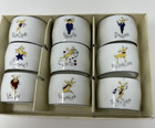 Pottery Barn Box Set of 9 Porcelain Reindeer Christmas Napkin Rings Japan