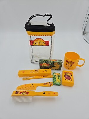 Vintage The Lion King Kids Toiletries Travel Bag Set For Display  Comb, Brush