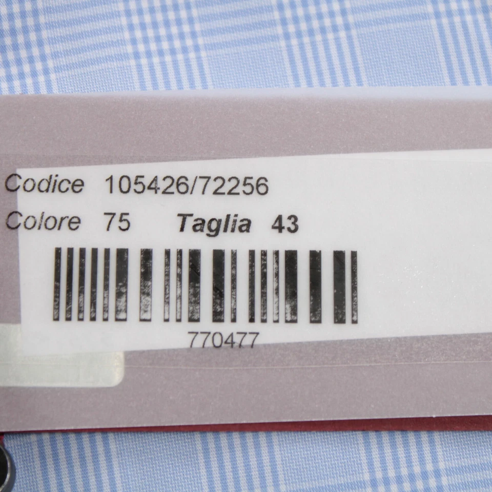 Camisa de vestir Luciano Barbera nueva con etiquetas talla 43 XL EE. UU. en azul claro con cuadros blancos Foto 4 de 4