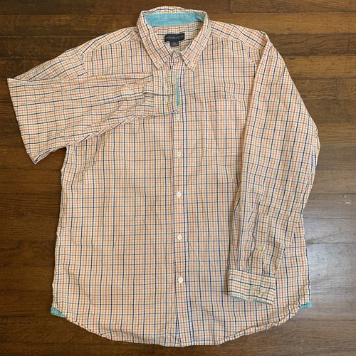 Covington Shirt Men Large Button Down Long Sleeve Multicolor Check 100% Cotton - Picture 2 of 7