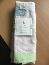 NEW Pottery Barn Kids Baby Nursery Crib Bed Skirt Dust Ruffle "Stork" Theme