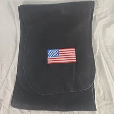 Scarf USA American Flag Embroidered Flag 54” Length 9" Wide Soft Polyester Black