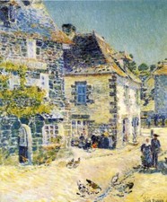 Oil painting Frederick-Childe-Hassam-Pont-Aven-Noon-Day beautiful landscape art